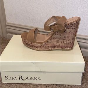 Nude, Size 10 Cork Bottomed Heels by Kim Rogers
